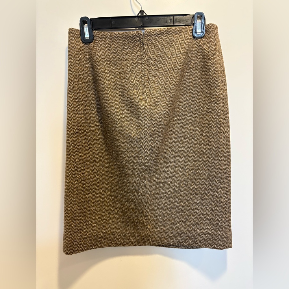 Vince Brown Herringbone Pencil Skirt